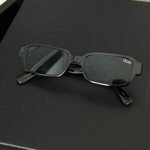 Quay Black Rectangular Sunglasses “strange love”